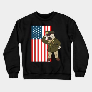 Patriotic Pug 4th of July-Military-American Flag-Independence Crewneck Sweatshirt